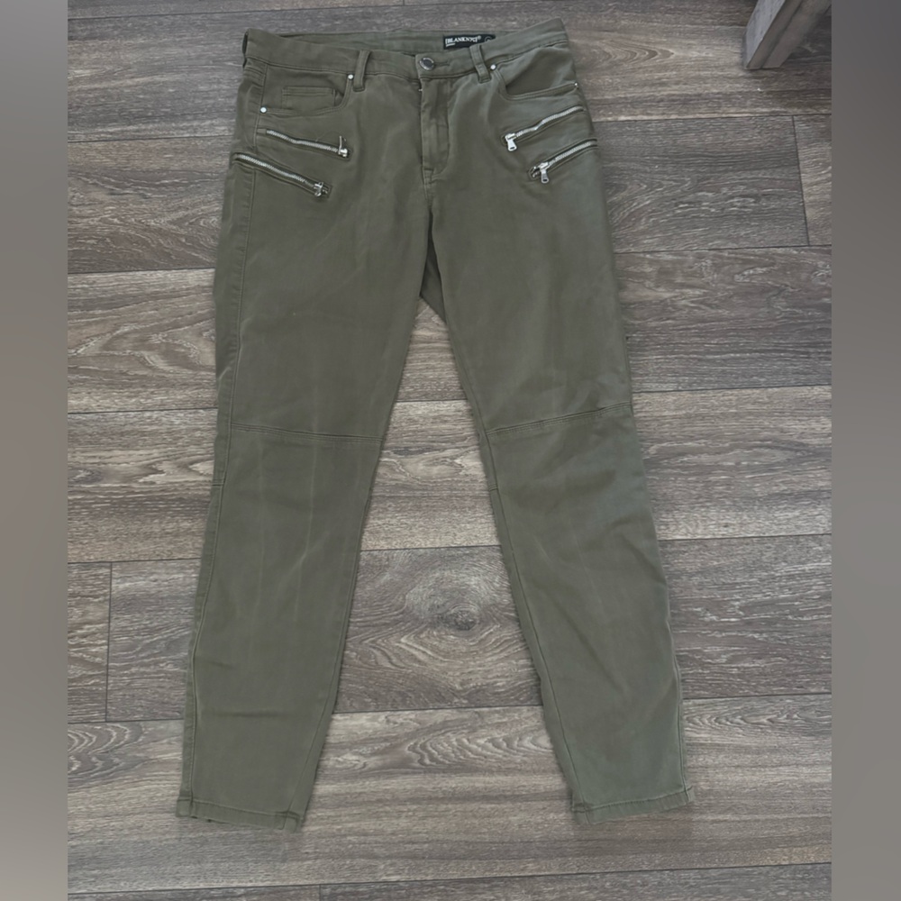 BLANKNYC Olive Green Pants with Zipper Accents
